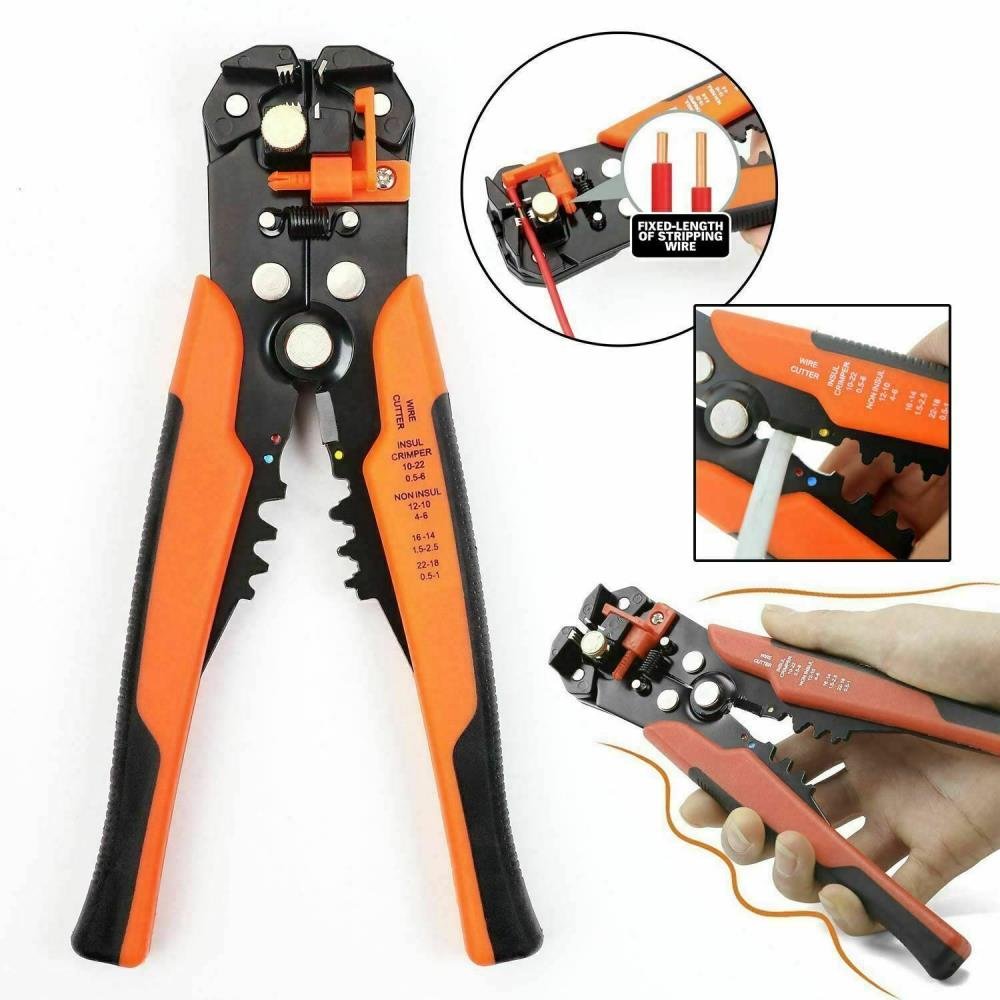 Self-Adjustable Automatic Cable Wire Crimper Crimping Tool Stripper Plier Cutter - Image 2