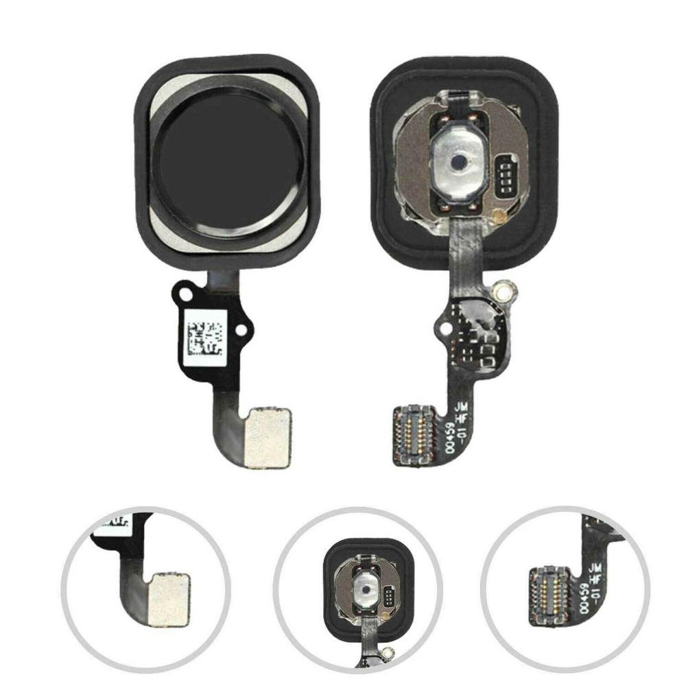 iPhone 6 Plus Home Button Flex Cable Replacement with Gasket Black - Image 2