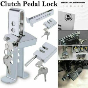 Car Stainless Steel Brake Clutch Pedal Lock – Anti-Theft Steering Security Device (UK)