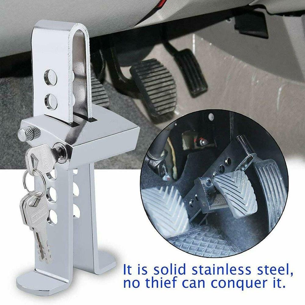 Car Stainless Steel Brake Clutch Pedal Lock – Anti-Theft Steering Security Device (UK) - Image 3