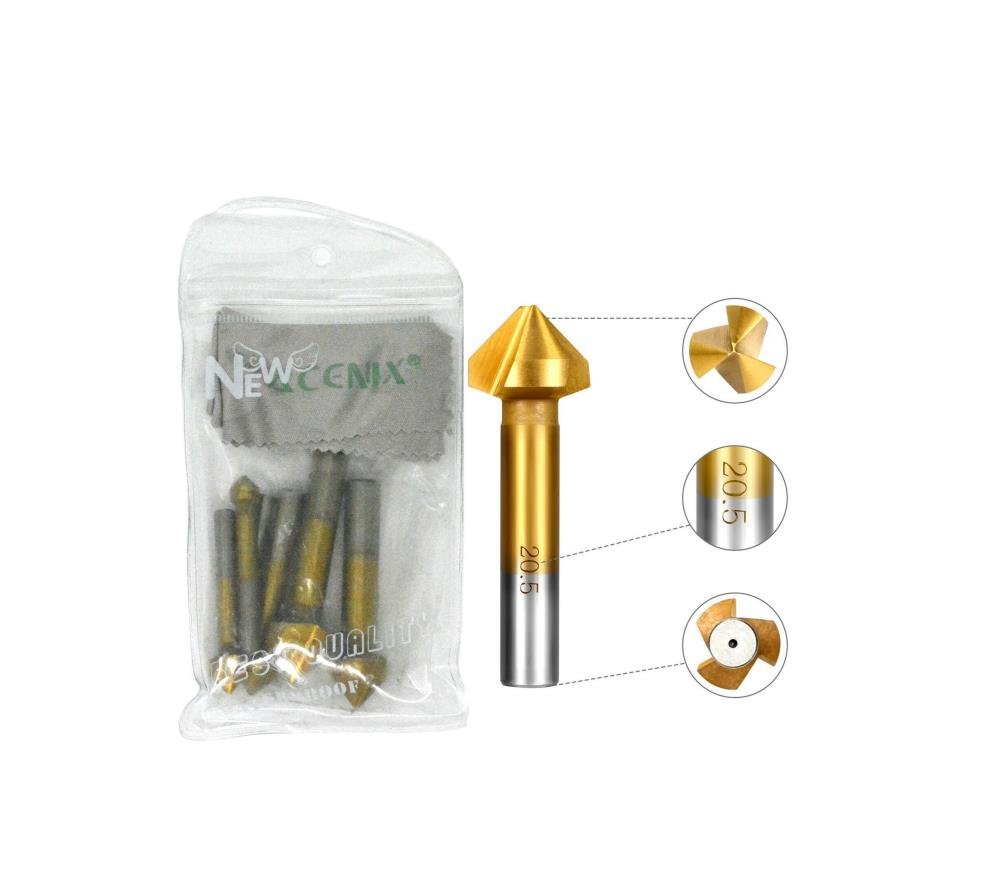 6 Pcs Durable 90 Degree HSS Chamfer Cutter Bit Chamfering Countersink Drill Bits - Image 4