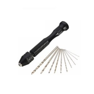 ACENIX® Mini Hand Drill Rotary Tool + 10pc Micro Twist Drill Bits 0.6–2.0mm
