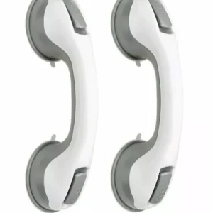 2x Safety Bathroom Suction Grab Handle Bar – Shower Bath Aid Hand Rail Support